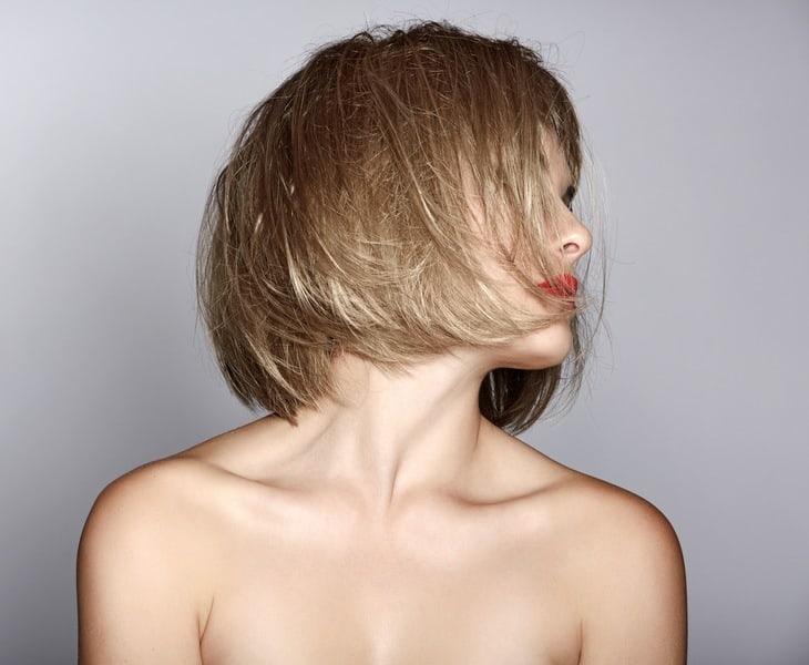 Woman with blond bob