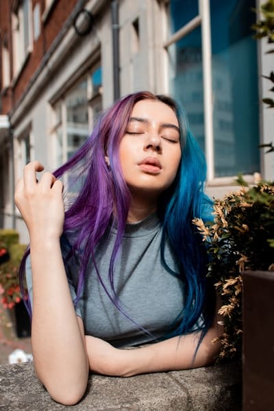 women purple hair